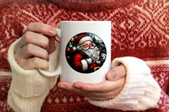 Stained Glass Christmas Round Ornament Sublimation Product Image 3