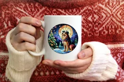 Stained Glass Christmas Round Ornament Sublimation Product Image 3