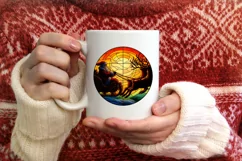 Stained Glass Christmas Round Ornament Sublimation Product Image 3