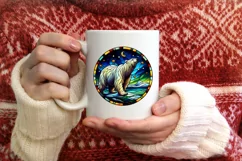 Stained Glass Christmas Round Ornament Sublimation Product Image 3