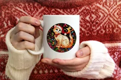 Stained Glass Christmas Round Ornament Sublimation Product Image 3