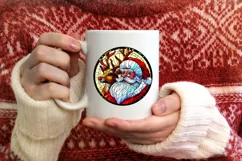 Stained Glass Christmas Round Ornament Sublimation Product Image 3