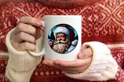 Stained Glass Christmas Round Ornament Sublimation Product Image 3