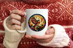 Stained Glass Christmas Round Ornament Sublimation Product Image 3