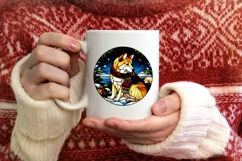 Stained Glass Christmas Round Ornament Sublimation Product Image 3