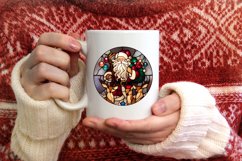 Stained Glass Christmas Round Ornament Sublimation Product Image 3