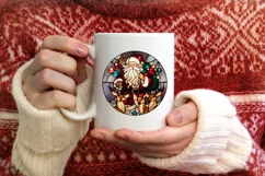 Stained Glass Christmas Round Ornament Sublimation Product Image 3