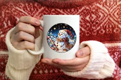 Stained Glass Christmas Round Ornament Sublimation Product Image 3