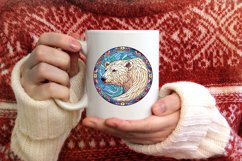 Stained Glass Christmas Round Ornament Sublimation Product Image 3