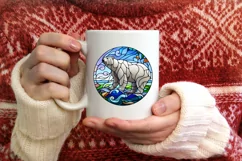 Stained Glass Christmas Round Ornament Sublimation Product Image 3