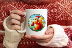 Stained Glass Christmas Round Ornament Sublimation Product Image 3