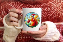 Stained Glass Christmas Round Ornament Sublimation Product Image 3