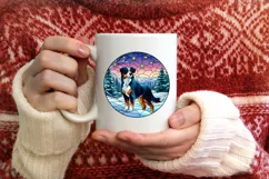 Stained Glass Christmas Round Ornament Sublimation Product Image 3