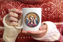 Stained Glass Christmas Round Ornament Sublimation Product Image 3