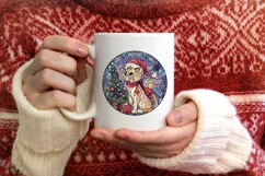 Stained Glass Christmas Round Ornament Sublimation Product Image 3