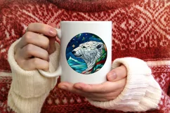 Stained Glass Christmas Round Ornament Sublimation Product Image 3