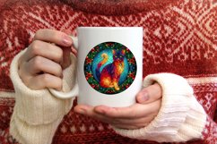 Stained Glass Christmas Round Ornament Sublimation Product Image 3