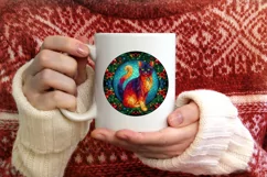 Stained Glass Christmas Round Ornament Sublimation Product Image 3