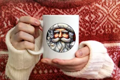 Stained Glass Christmas Round Ornament Sublimation Product Image 3