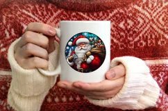 Stained Glass Christmas Round Ornament Sublimation Product Image 3