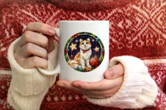 Stained Glass Christmas Round Ornament Sublimation Product Image 3