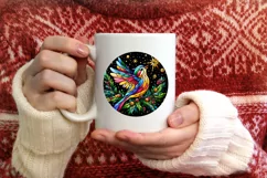 Stained Glass Christmas Round Ornament Sublimation Product Image 3