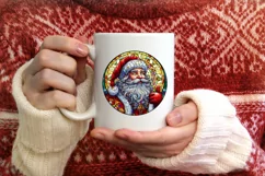 Stained Glass Christmas Round Ornament Sublimation Product Image 3