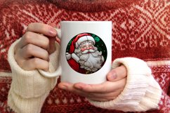 Stained Glass Christmas Round Ornament Sublimation Product Image 3