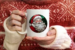 Stained Glass Christmas Round Ornament Sublimation Product Image 3