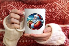Stained Glass Christmas Round Ornament Sublimation Product Image 3