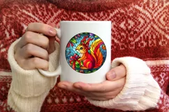 Stained Glass Christmas Round Ornament Sublimation Product Image 3