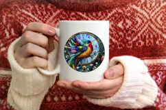 Stained Glass Christmas Round Ornament Sublimation Product Image 3