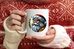 Stained Glass Christmas Round Ornament Sublimation Product Image 3