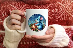 Stained Glass Christmas Round Ornament Sublimation Product Image 3