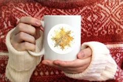 Snow Flake Christmas Round Cute Ornament Sublimation Product Image 3