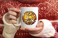 Christmas Round Cute Reindeer Ornament Sublimation Product Image 3
