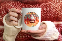 Santa 3d Christmas Round Cute Ornament Sublimation Product Image 3