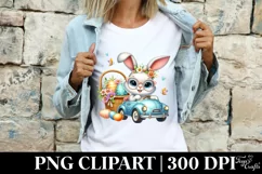 Easter Bunny Egg Flower, Clipart |T-shirt, Mug PNG Product Image 3