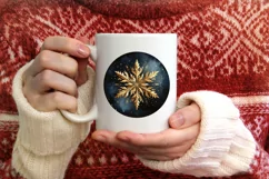 Snow Flake Christmas Round Cute Ornament Sublimation Product Image 3