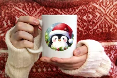Round Penguin Christmass Sublimation PNG Product Image 3