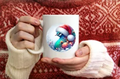 Colorfull Snowflake Pastel Round Ornament Christmas Winter Product Image 3