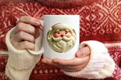Santa 3D White Background Ornament Sublimation PNG Product Image 3