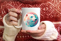 Polar Bear Round Ornament Sublimation PNG Product Image 4