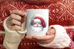 Santa with Santa Round Ornament Sublimation PNG Product Image 3
