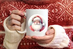 Santa Round Ornament Sublimation PNG Product Image 3
