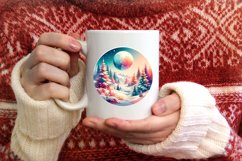 Winter Scene with Spain Round Ornament Sublimation PNG Product Image 4