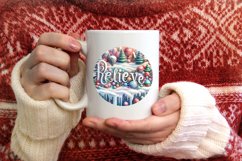 Santa Colorfull Winter Scene PNG Product Image 3