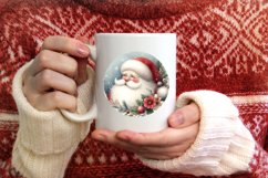 Santa Round Ornament Sublimation PNG Product Image 4