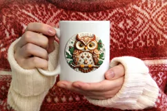 3D Like Christmas Owl Ornament Sublimation PNG Product Image 4
