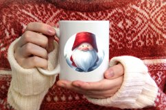 Christmas Gnome Round Ornament Sublimation PNG Product Image 3